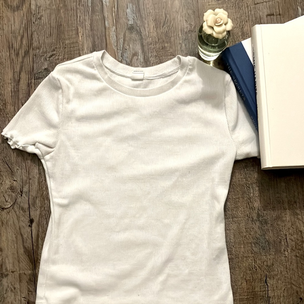 White Top With Ruffled Sleeves